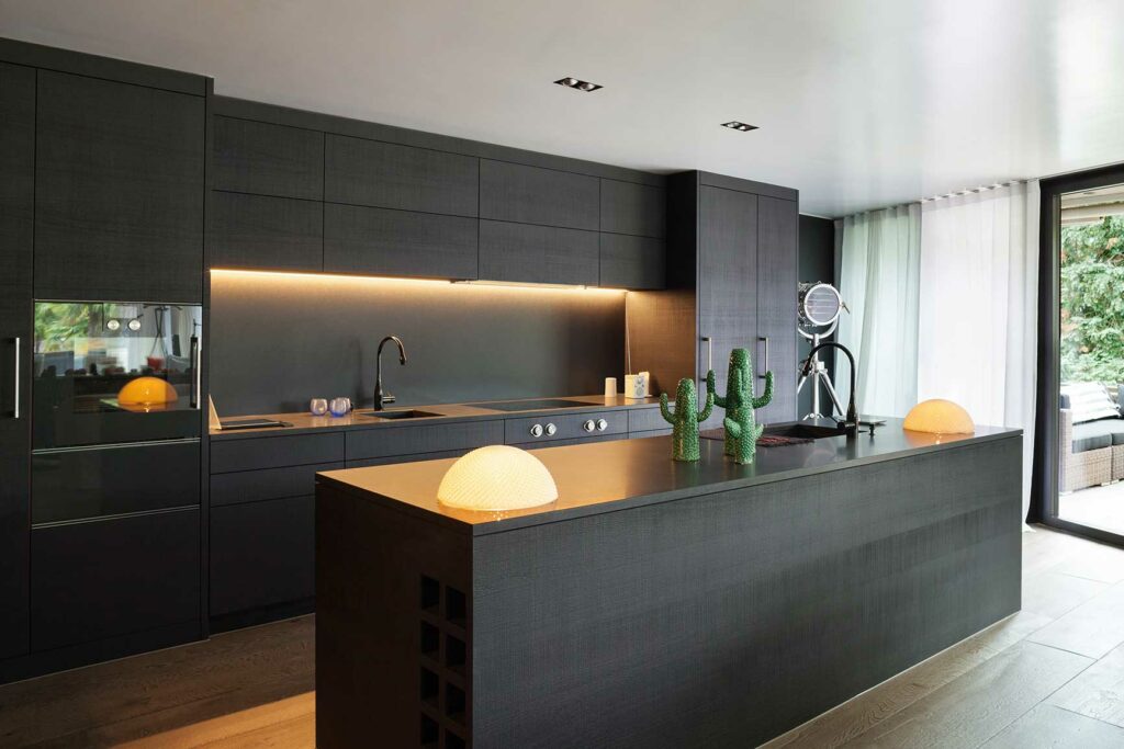 modern grey interior kitchen picture